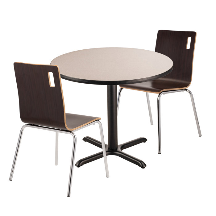 National Public Seating 3 Piece Round Breakroom Table and Chair Set by